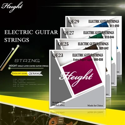 Musikinstrumenttillbehör Gitarrtillbehör QE Electric Guitar Strings Höjd gitarrsträng